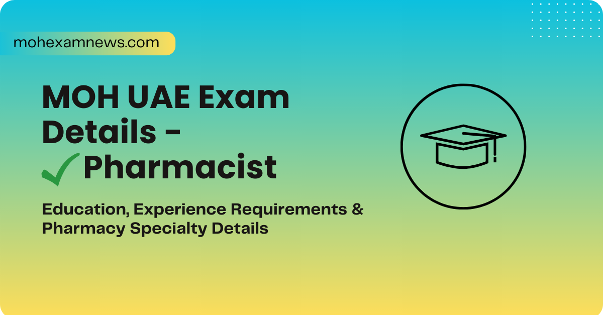 Pharmacist MOH UAE Exam Details Pharmacist