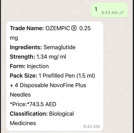 uae medication directory on whatsapp online
