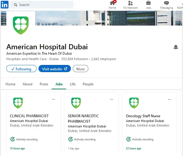 pharmacist jobs dubai american hospital dubai