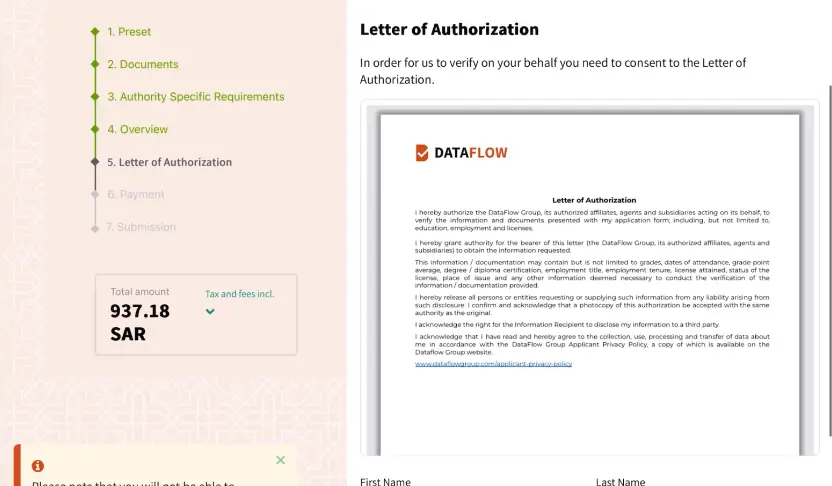 letter authorisation